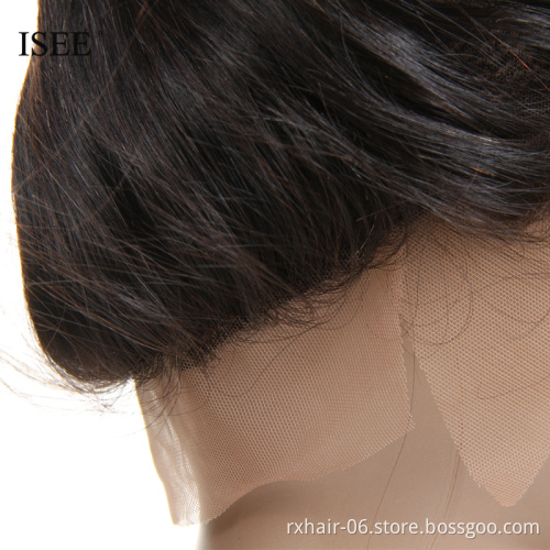 ISEE 13x4 Lace Frontal Closure With Baby Hair Straight Hair Extension Remy Human Hair Hand Tied